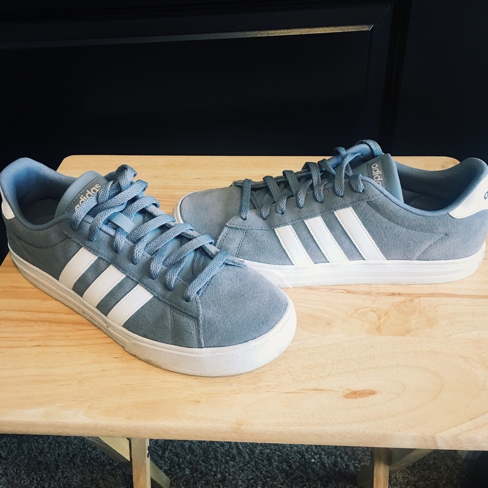 Adidas Gray Lowtop Shoes with White Stripes